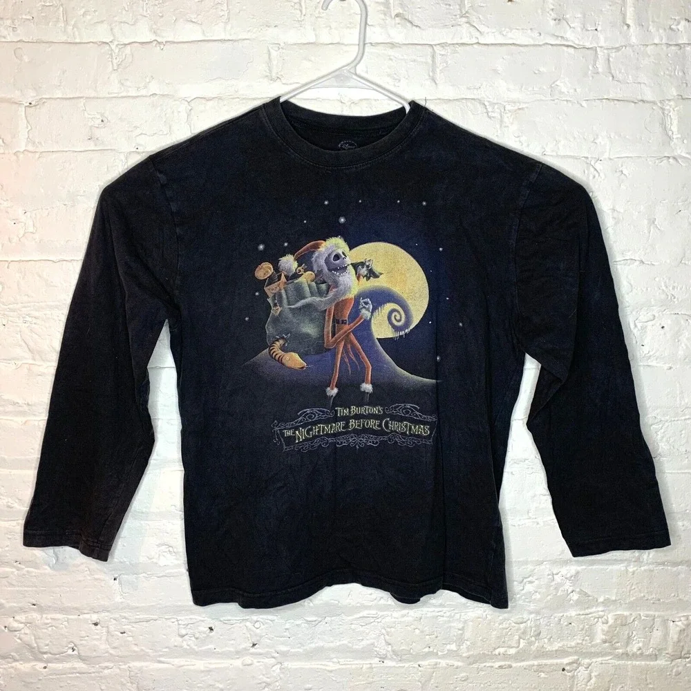 Disney Nightmare Before Christmas Mens Large Long‎ Sleeve Shirt Tim Burton